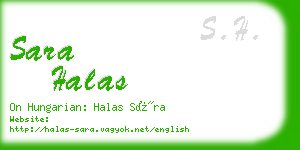 sara halas business card